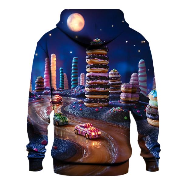 Midnight Donut City Skyline printed hoodies