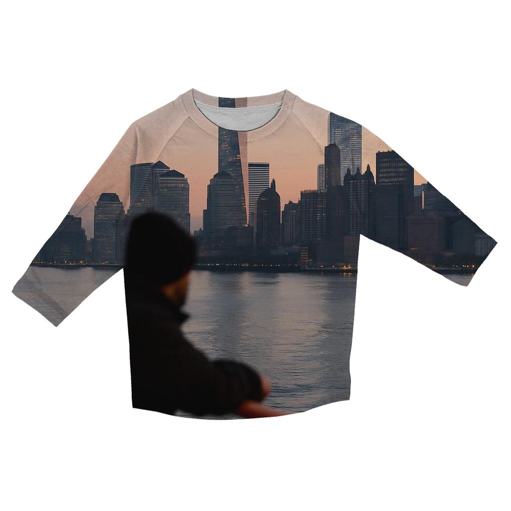 Harbor Ferry Dawn Approach To Lower Manhattan fashion 3/4 sleeve shirts