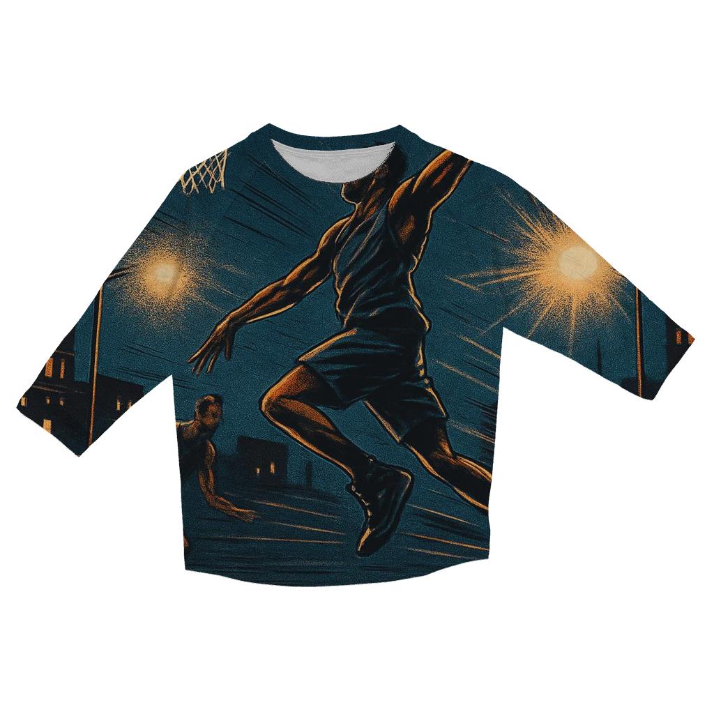 Midnight Street Basketball Rush personalized 3/4 sleeve tees