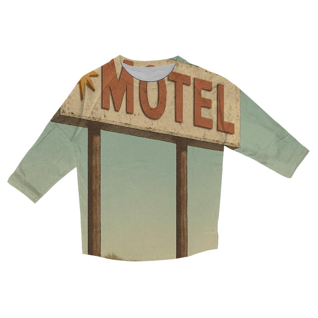 Retro Motel Roadside Marquee printed three quarter sleeve shirts