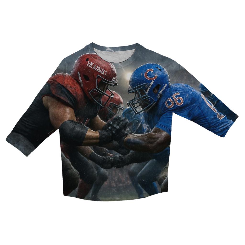 Stormfront Showdown Braves Line Vs Cubs Line printed three quarter sleeve shirts