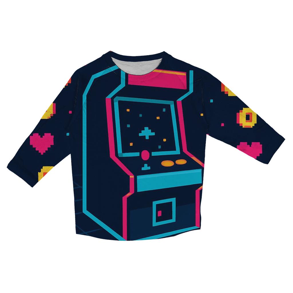 Pixel Galaxy Arcade trendy 3/4 sleeve tops