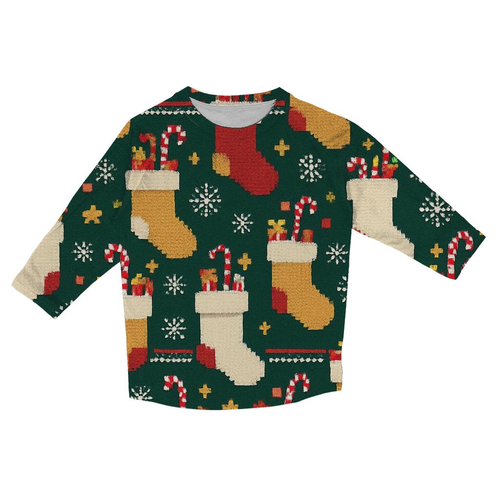 Overstuffed Stocking Staircase Design cotton quarter sleeve shirts