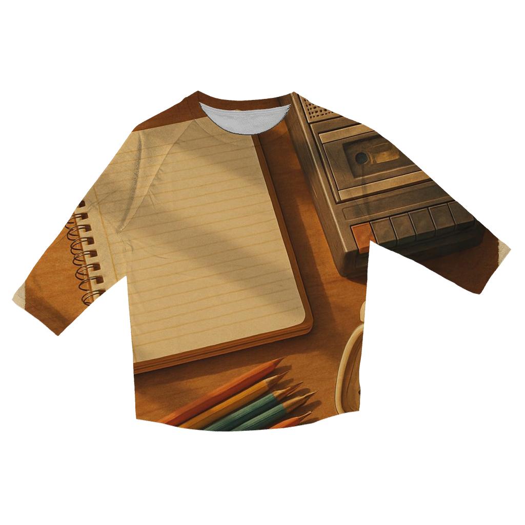 Vintage Homework Desk Study Scene stylish quarter sleeve tops