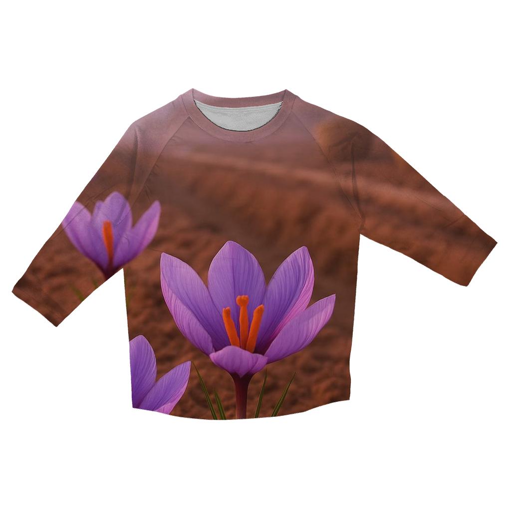 Saffron Crocus Harvest At Dawn designer 3/4 sleeve blouses