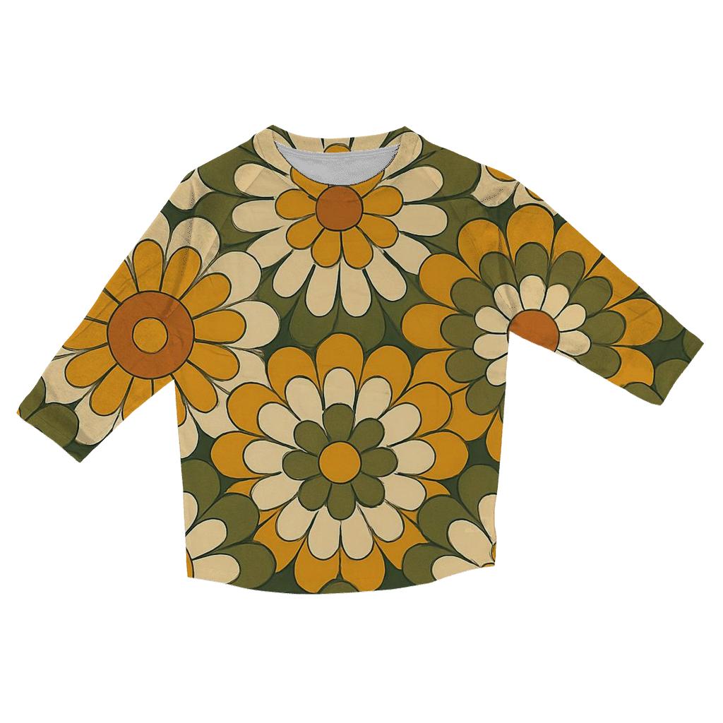 Flower Power Kaleidoscope Rings fashion 3/4 sleeve shirts