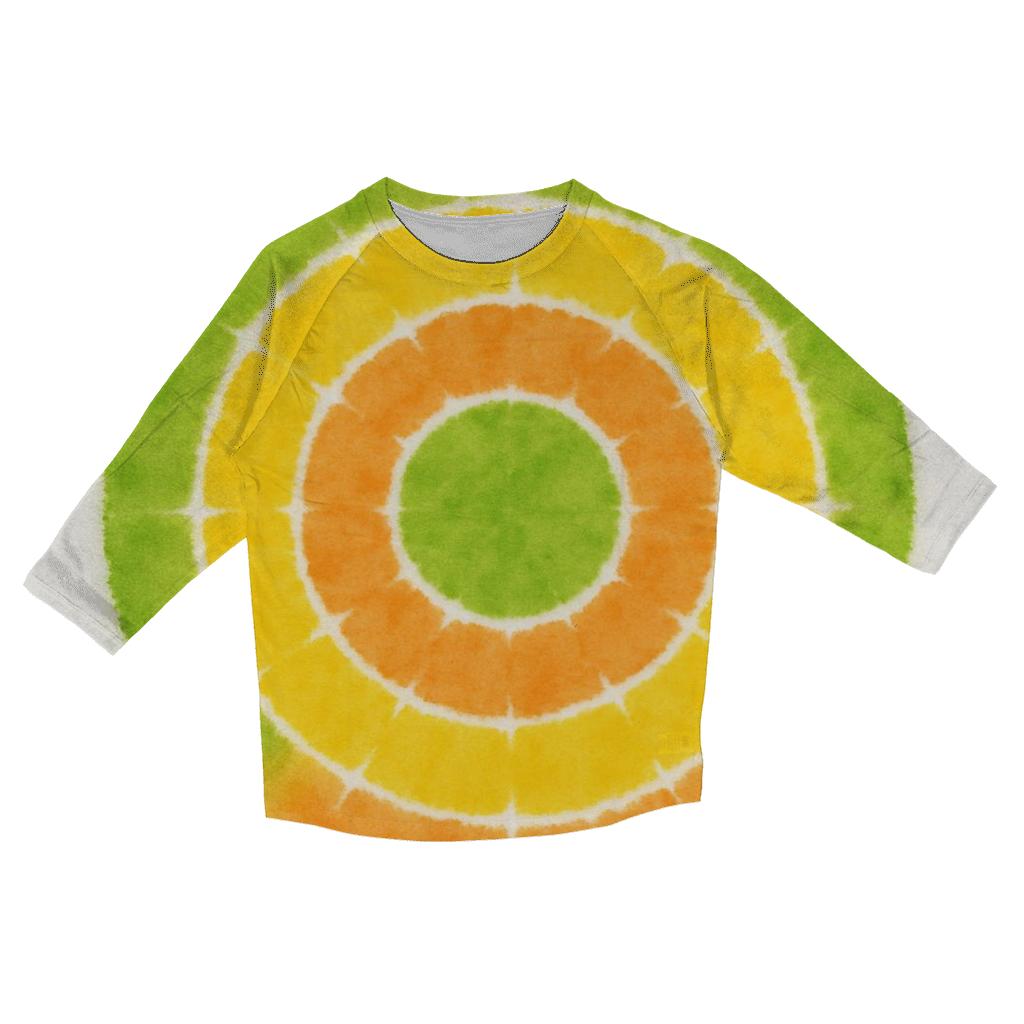 Citrus Bullseye Burst fashion 3/4 sleeve shirts