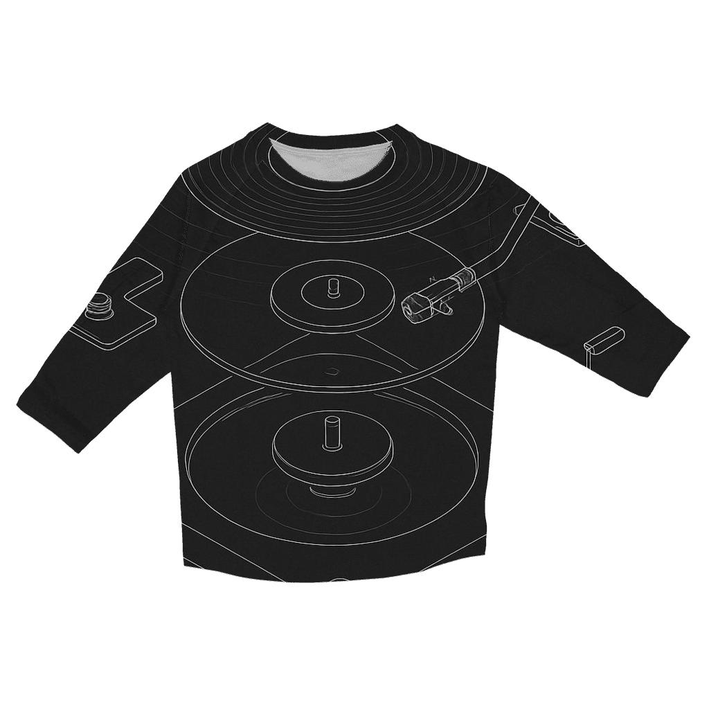 Monochrome Turntable Blueprint stylish quarter sleeve tops