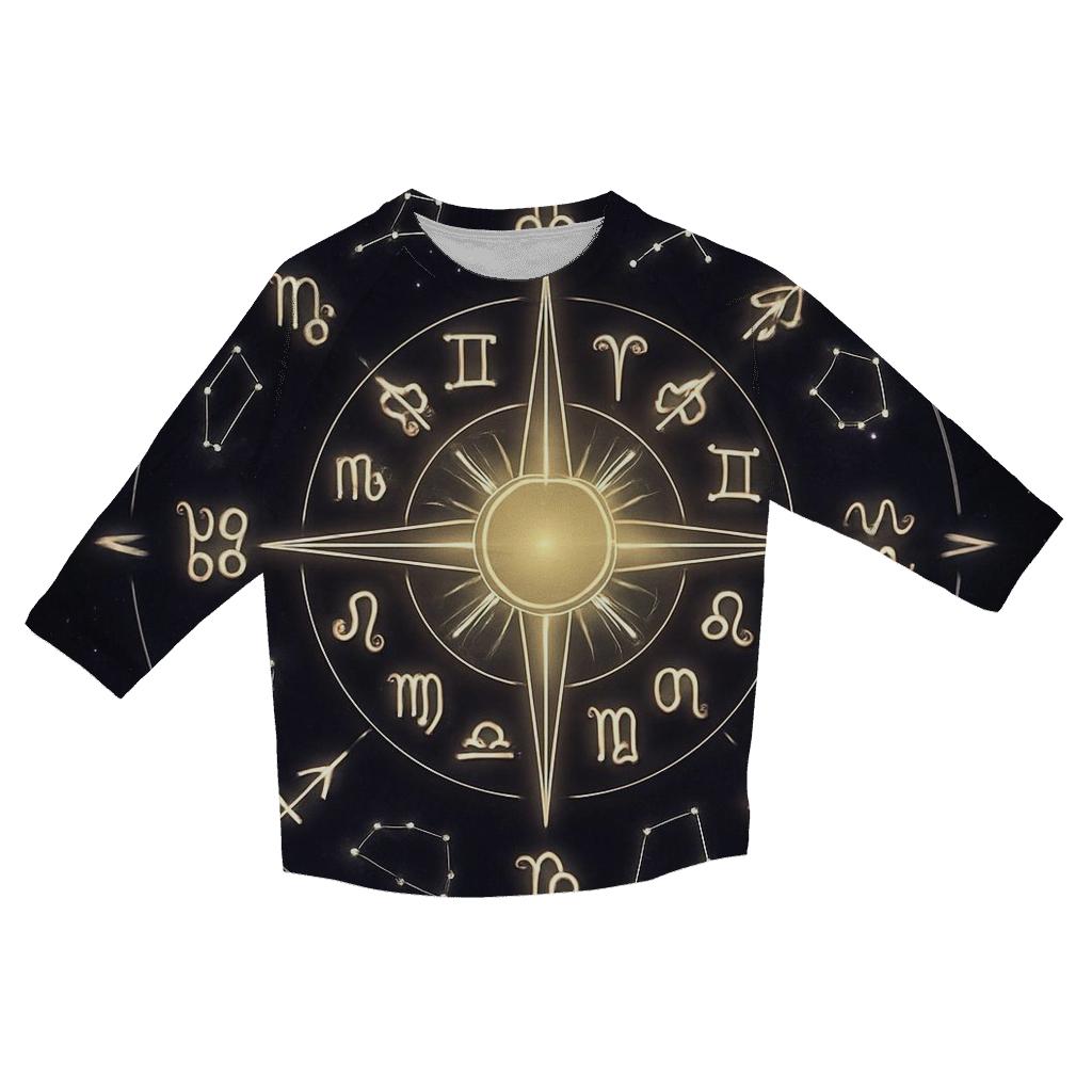 Galactic Zodiac Compass Rose custom 3/4 sleeve shirts