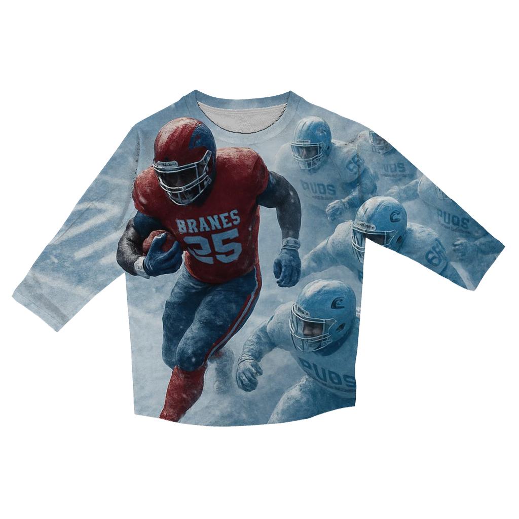 Frozen Yard Goal Line Bear Maul trendy 3/4 sleeve tops