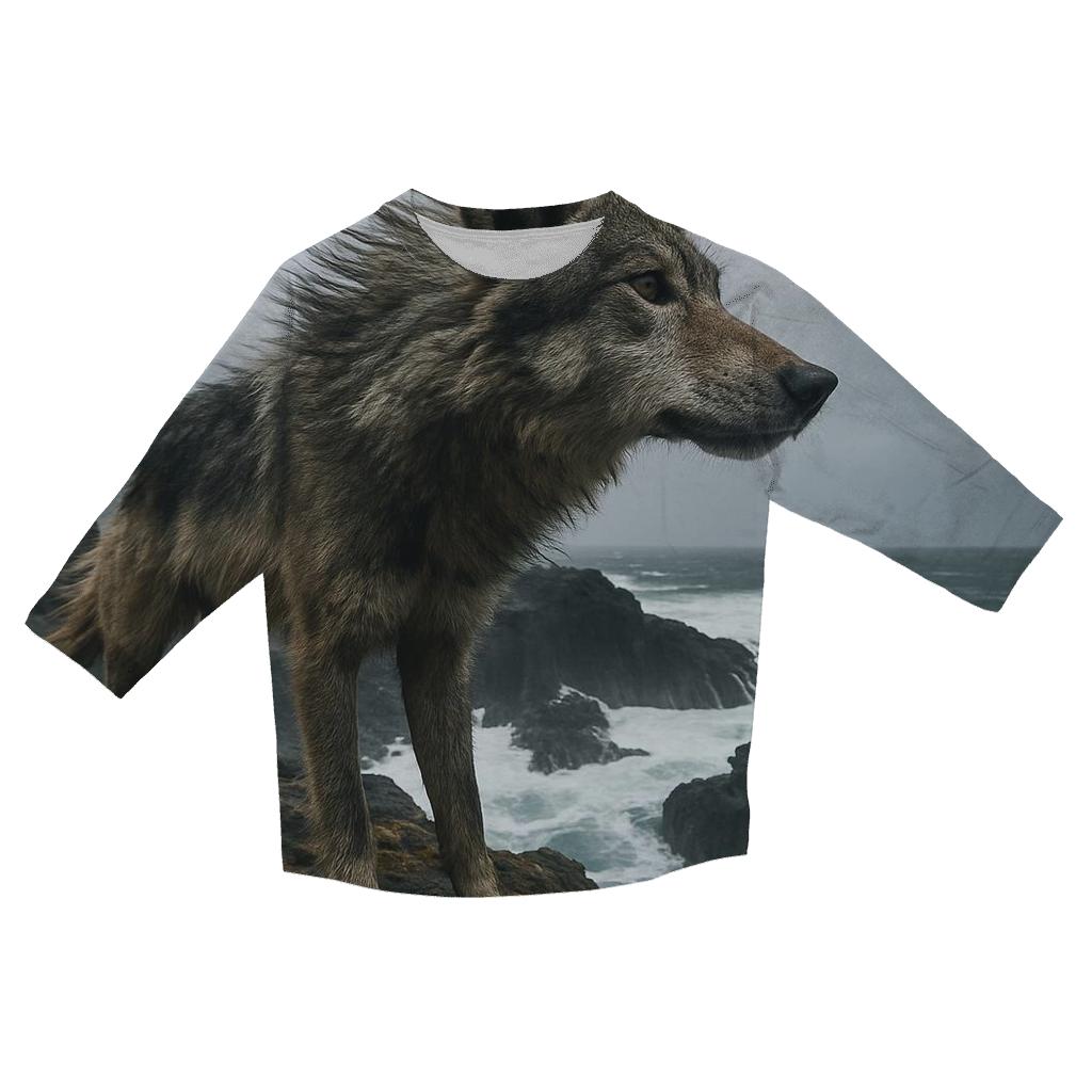 Coastal Cliff Updraft Wolf trendy 3/4 sleeve tops