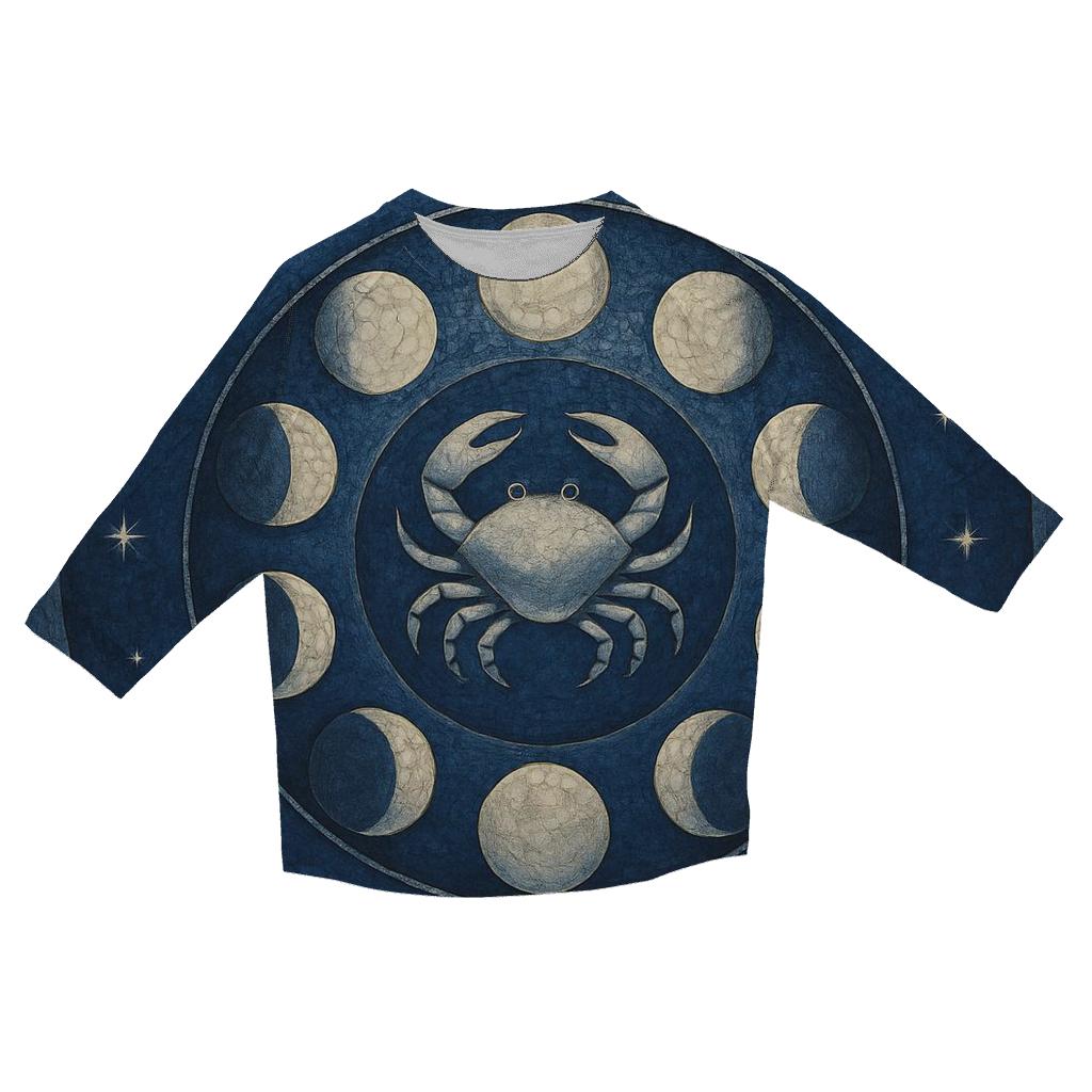 Cancer Lunar Tides Mosaic trendy 3/4 sleeve tops