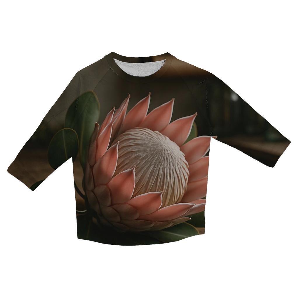 Protea Study On Weathered Workbench casual three quarter sleeve shirts