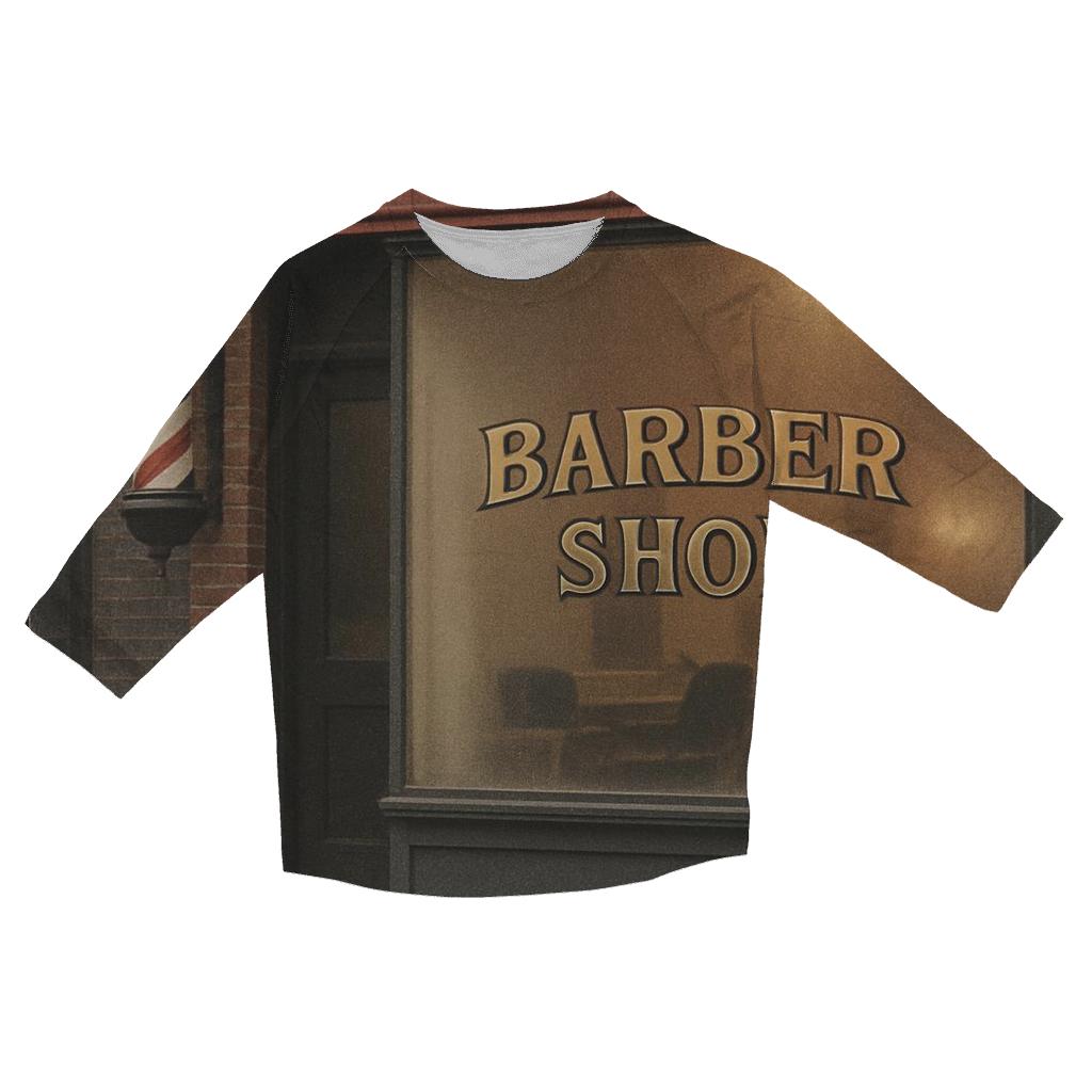 Classic Barbershop Window Front personalized 3/4 sleeve tees