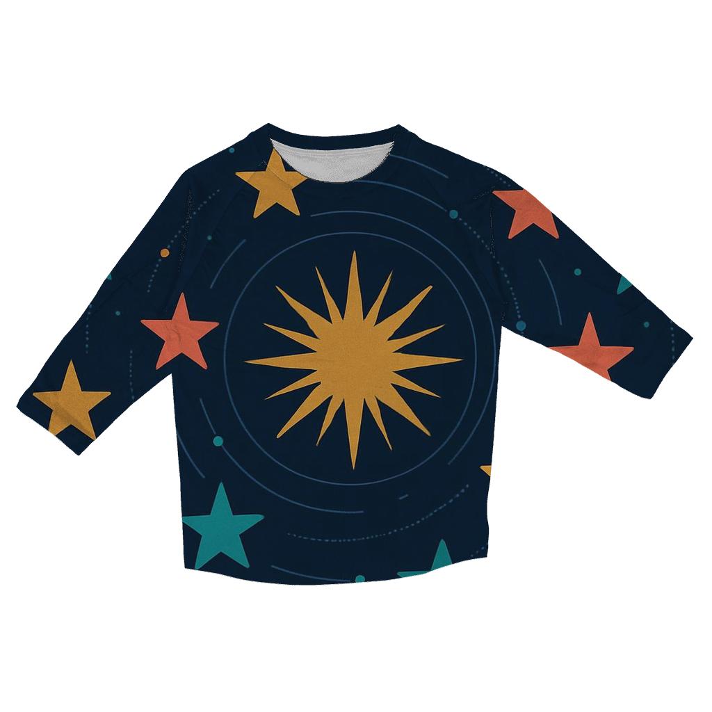 Cosmic Boogie Starburst Sky trendy 3/4 sleeve tops