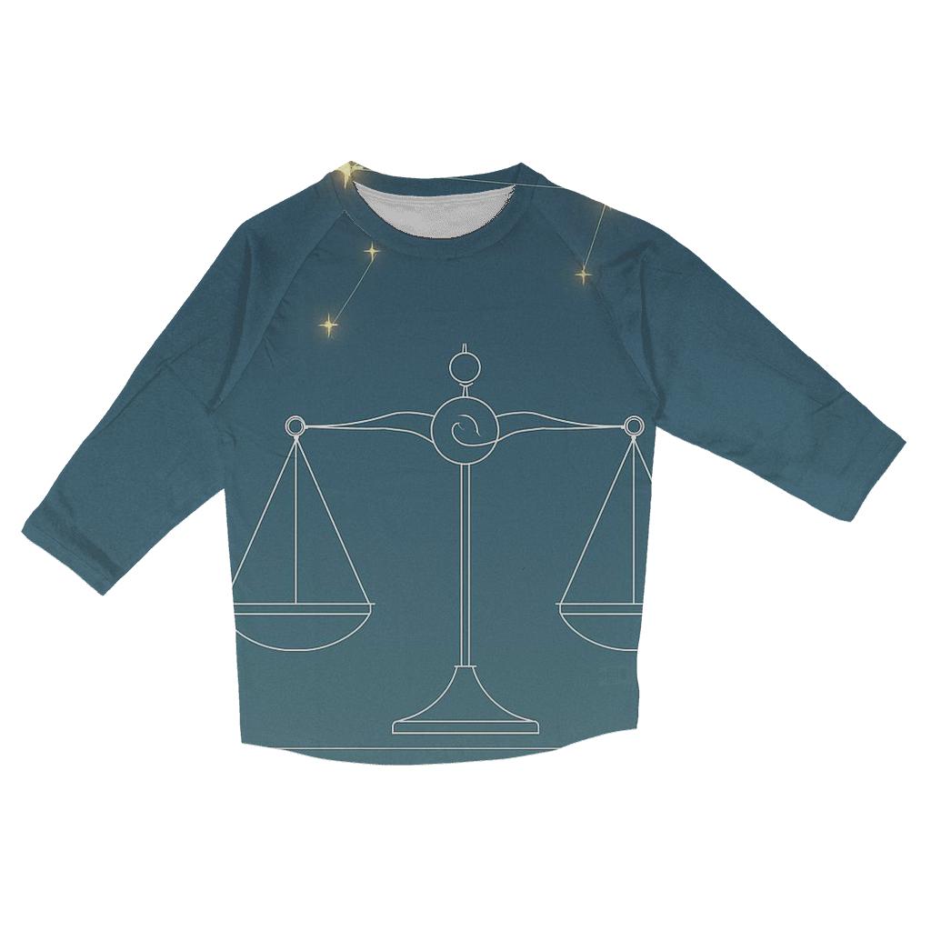 Libra Starlit Equinox Scales fashion 3/4 sleeve shirts