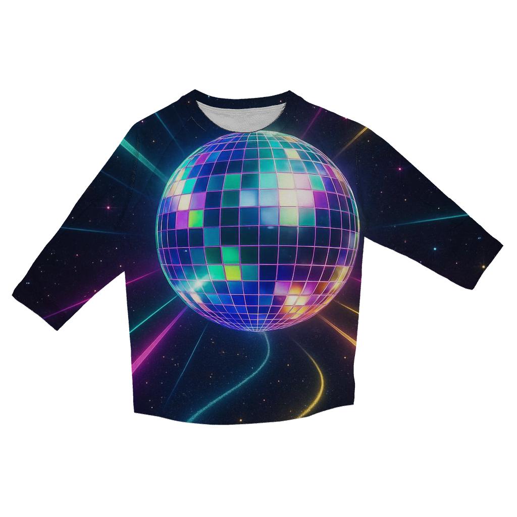 Holographic Disco Mirage printed three quarter sleeve shirts