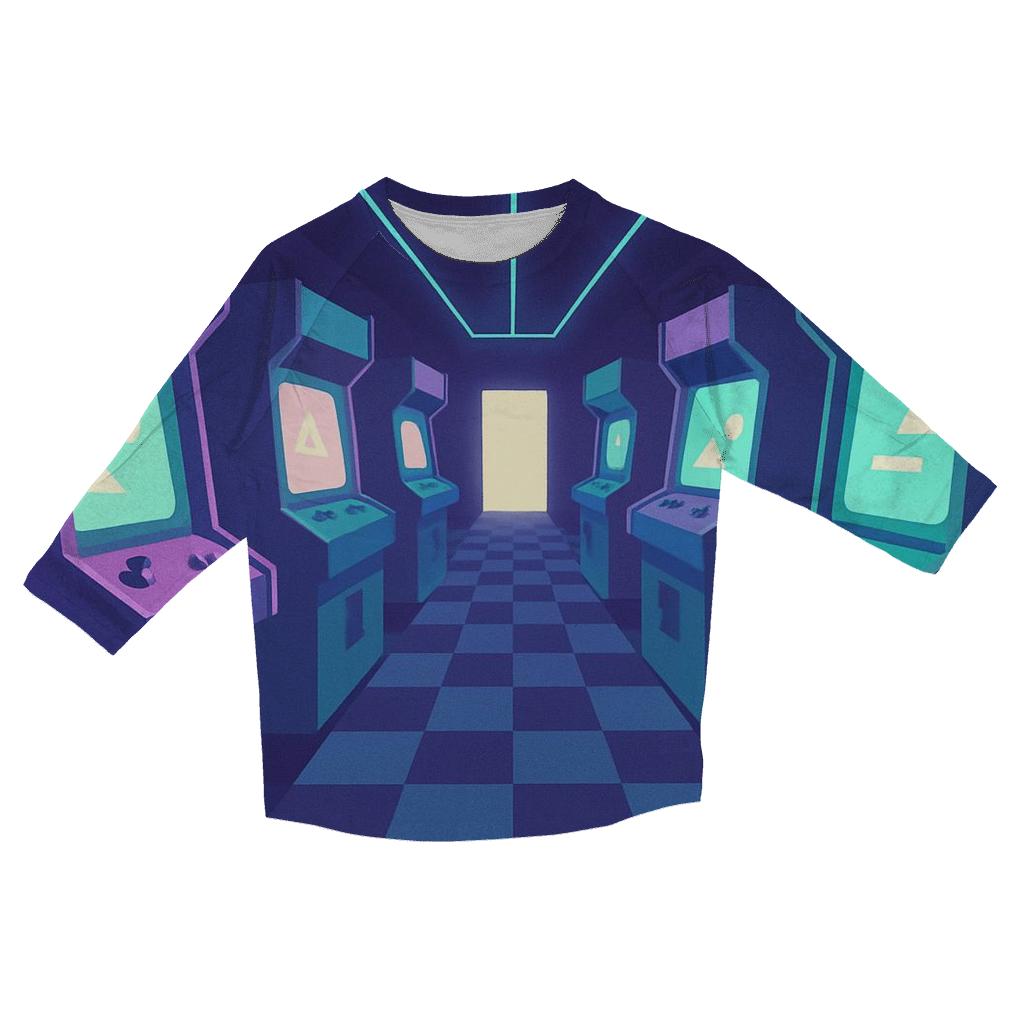 Vaporwave Arcade Hall personalized 3/4 sleeve tees