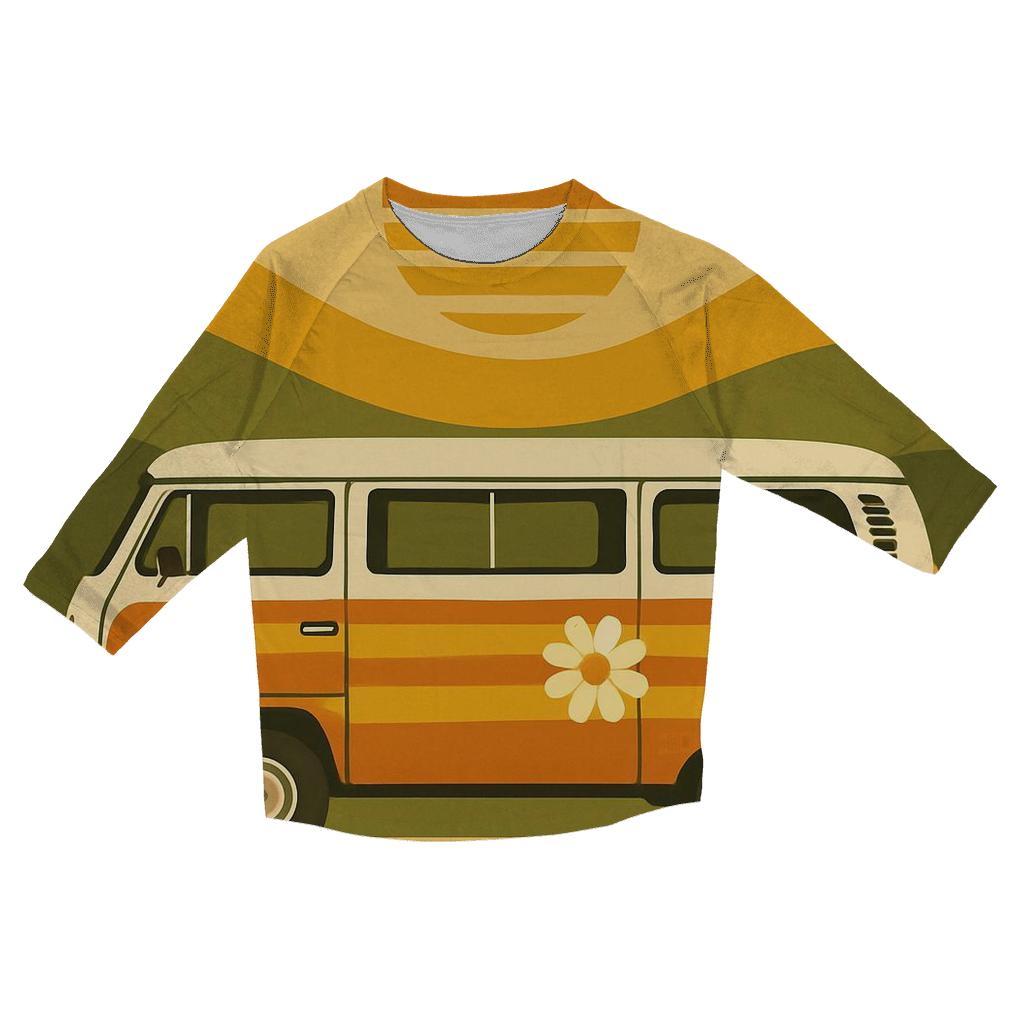 Groove Bus Road Trip Scene casual three quarter sleeve shirts