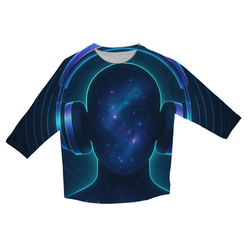 Holographic Headphone Halo fashion 3/4 sleeve shirts