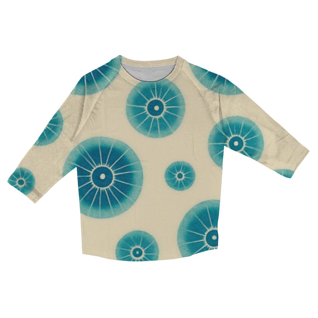Midnight Kumo Spider Rosettes printed three quarter sleeve shirts