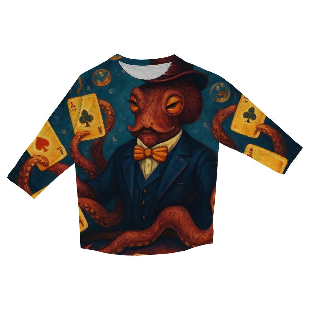 Card Dealer Octopus trendy 3/4 sleeve tops
