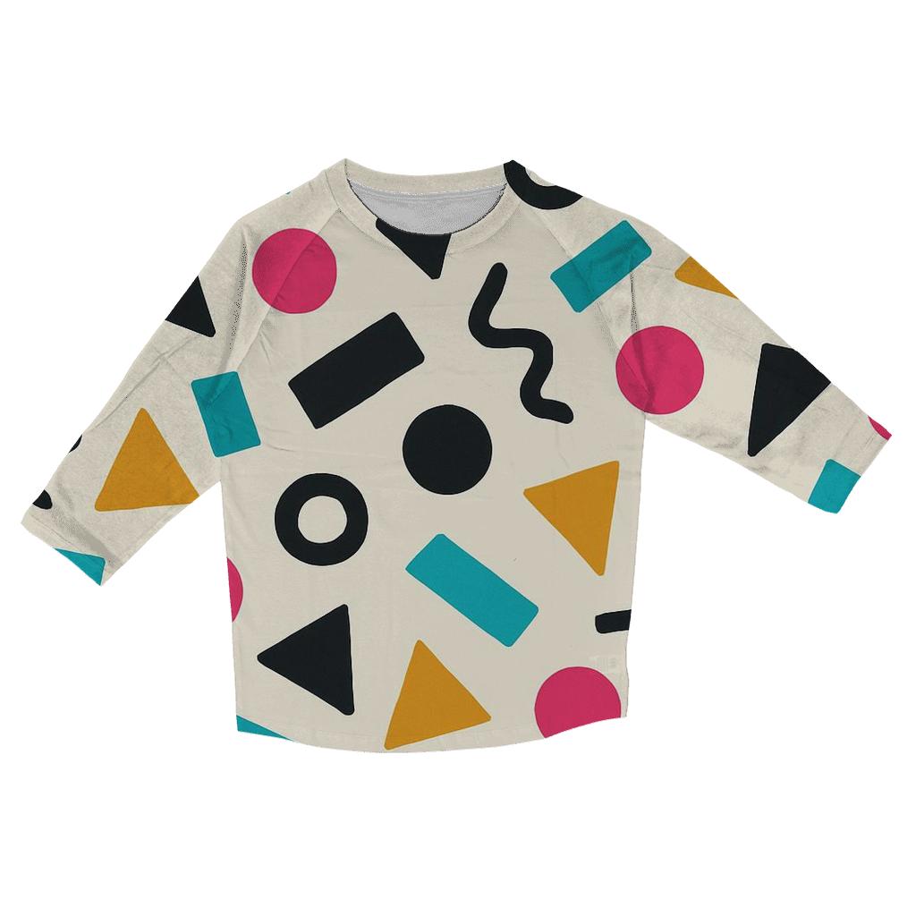 Memphis Flash Pattern casual three quarter sleeve shirts