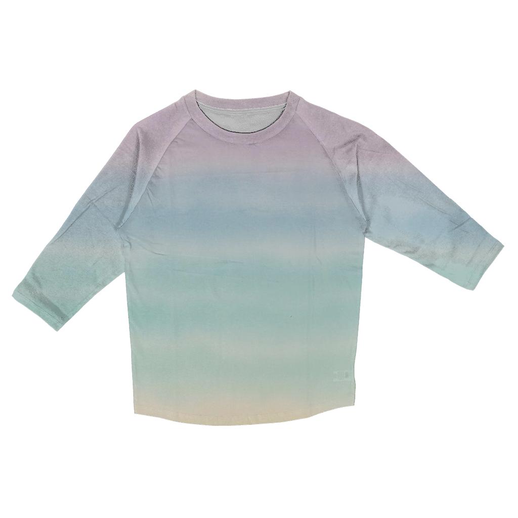 Pastel Horizon Stripe Fade fashion 3/4 sleeve shirts