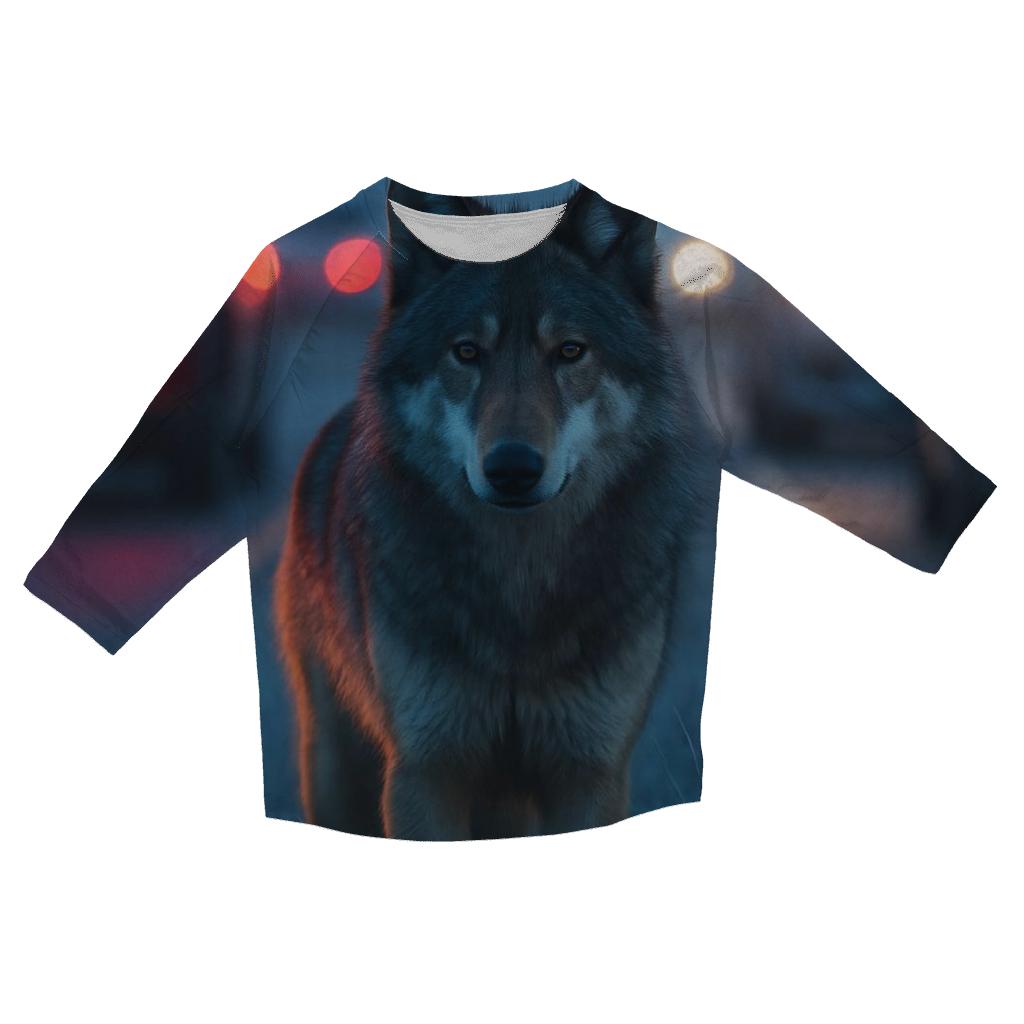 Highway Median Watching Wolf stylish quarter sleeve tops