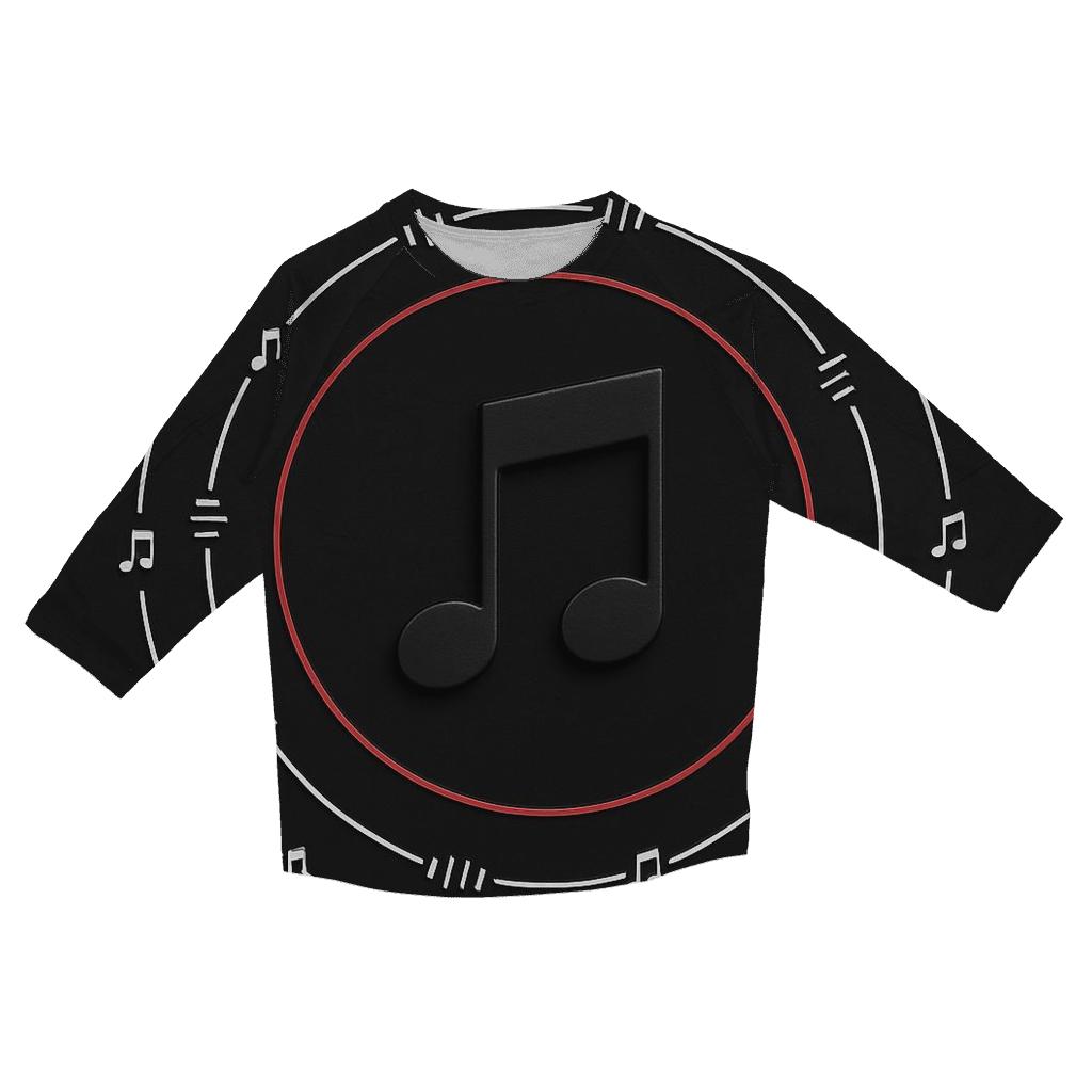 Minimal Note Orbit fashion 3/4 sleeve shirts