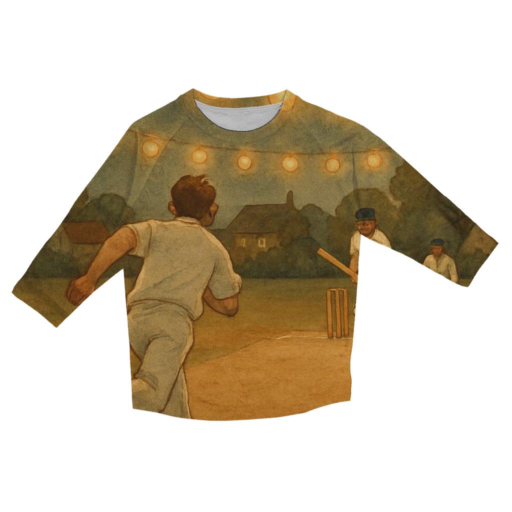Nighttime Cricket Under Lanterns personalized 3/4 sleeve tees