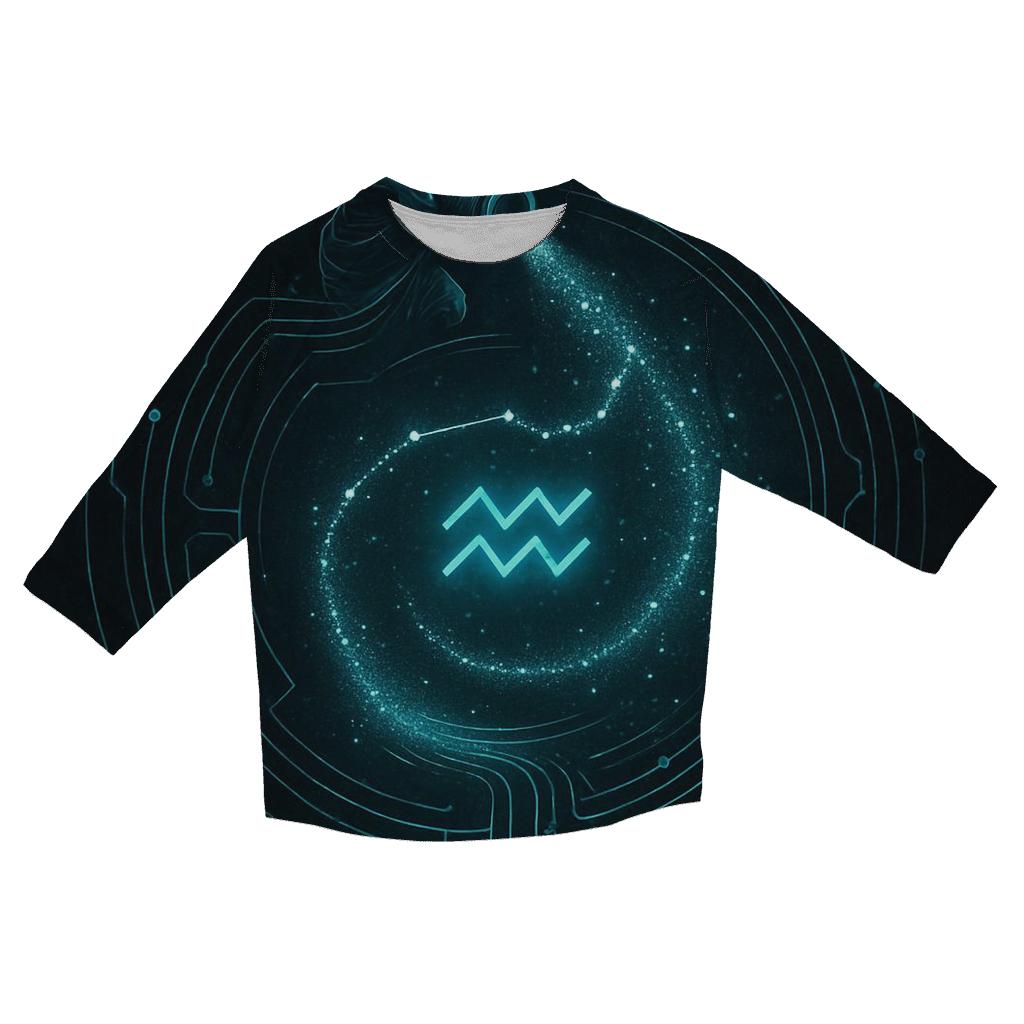 Aquarius Celestial Water Circuit fashion 3/4 sleeve shirts