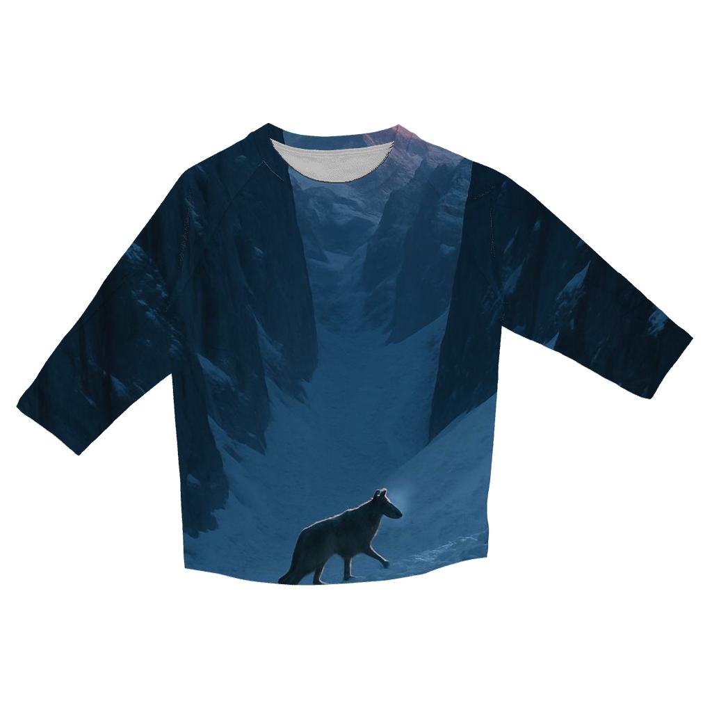 Mountain Avalanche Path Wolf stylish quarter sleeve tops