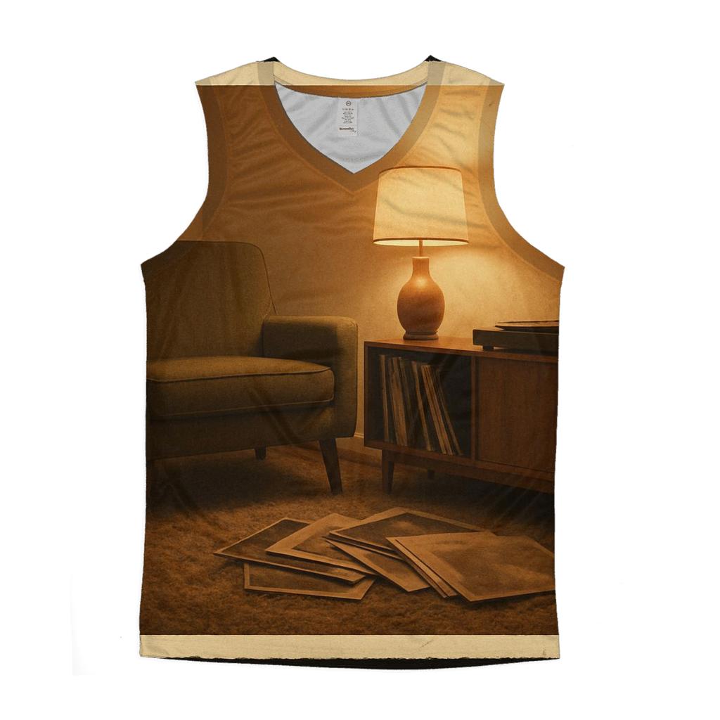 Rustic Vinyl Listening Lounge cotton sleeveless tops