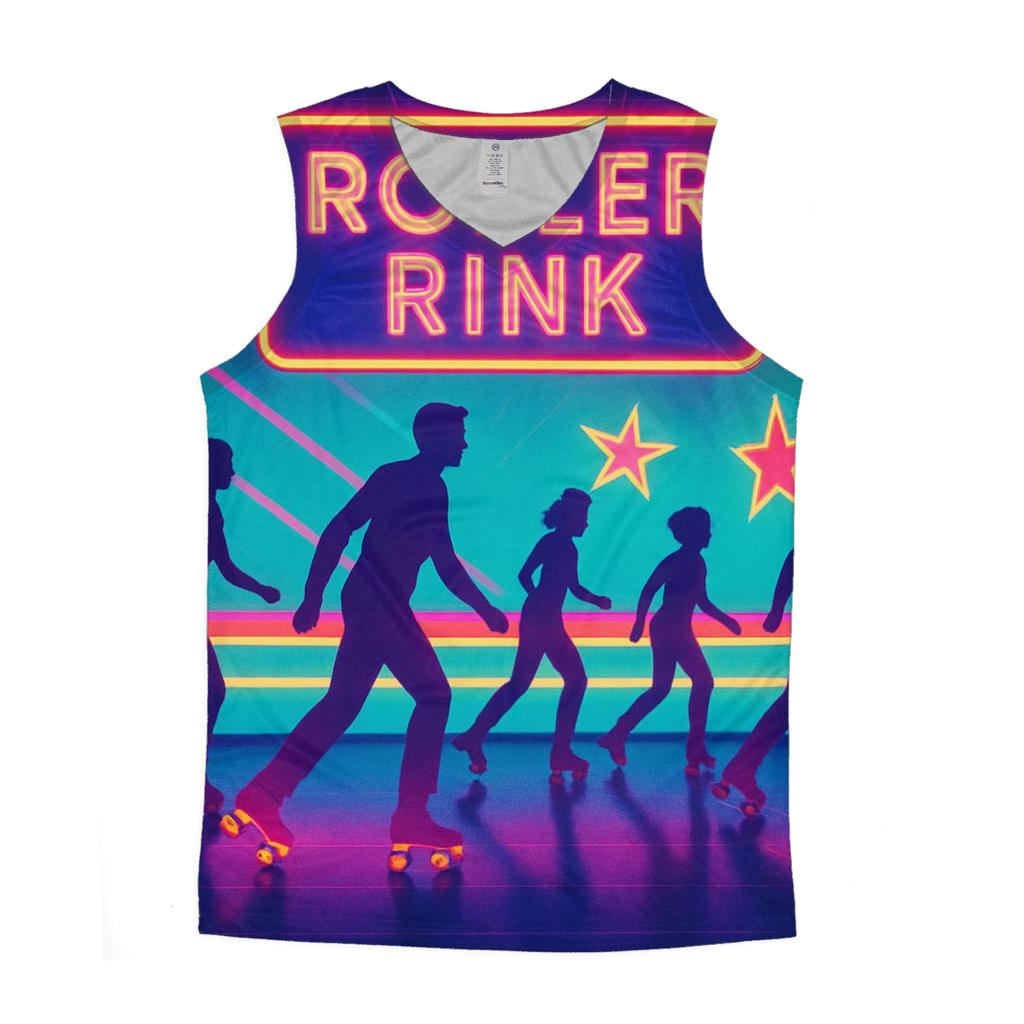 Neon Roller Rink Nights casual summer tank tops