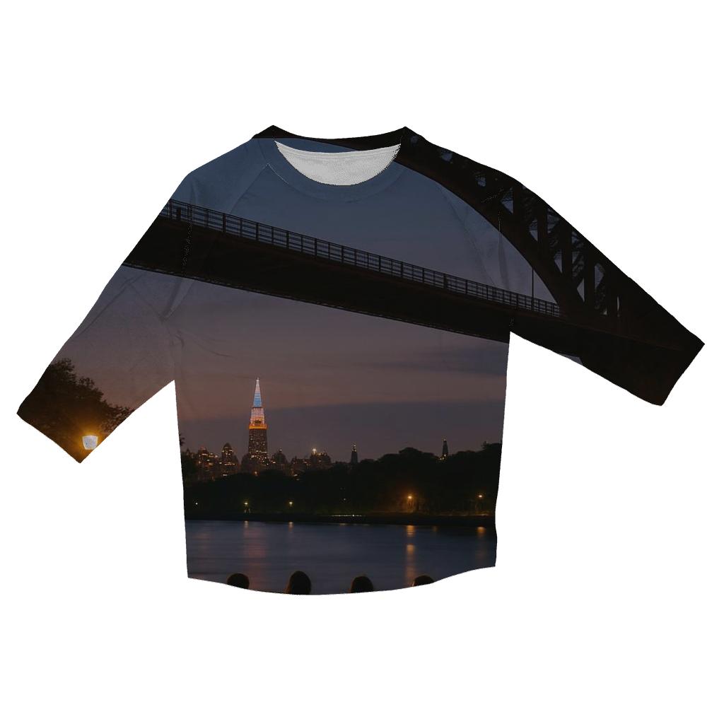 Astoria Park Night Picnic With Distant Midtown Glow casual three quarter sleeve shirts
