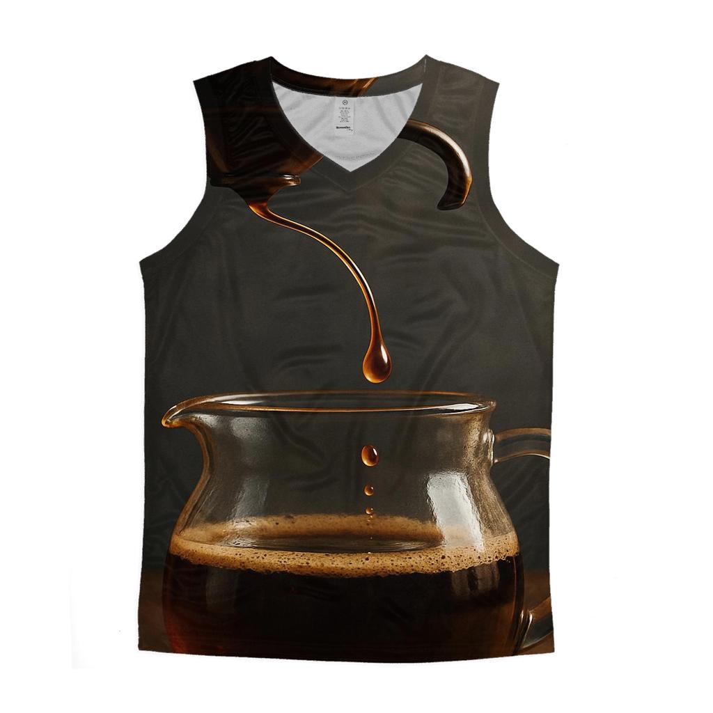 Copper Drip Arc graphic print tank tops