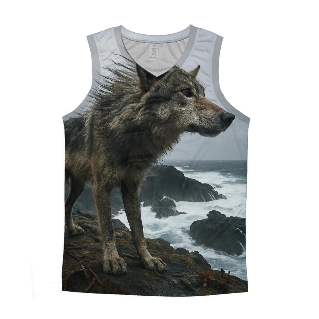 Coastal Cliff Updraft Wolf custom tank tops