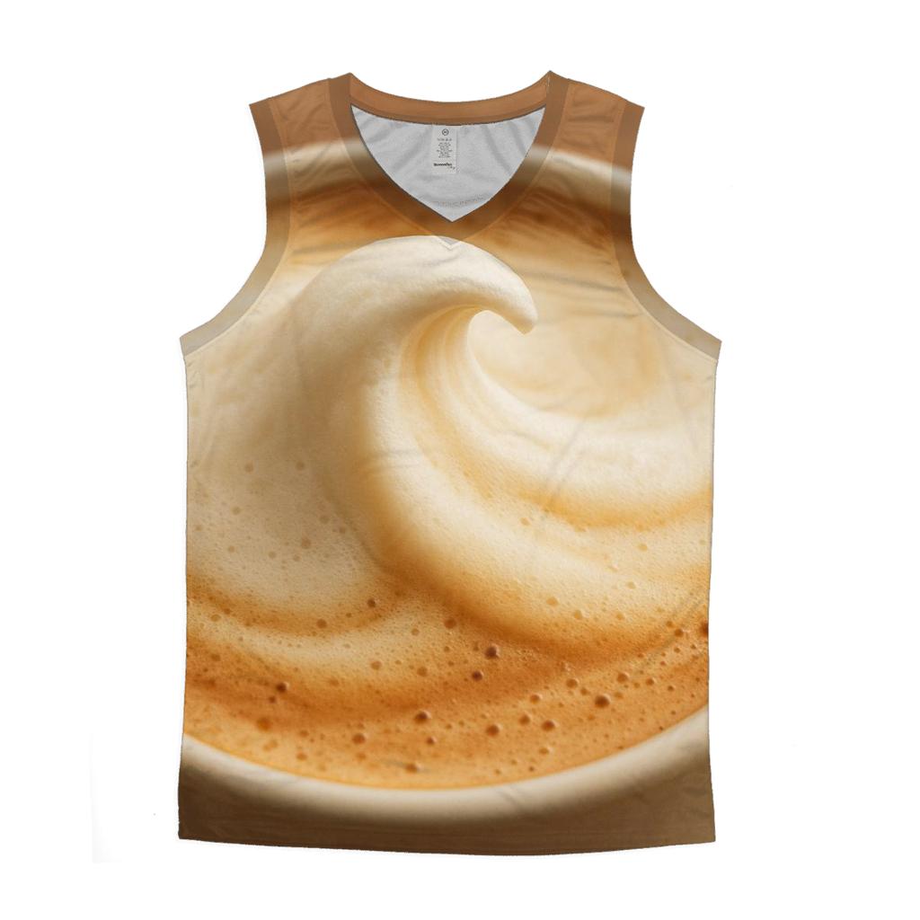 Ivory Foam Crest graphic print tank tops