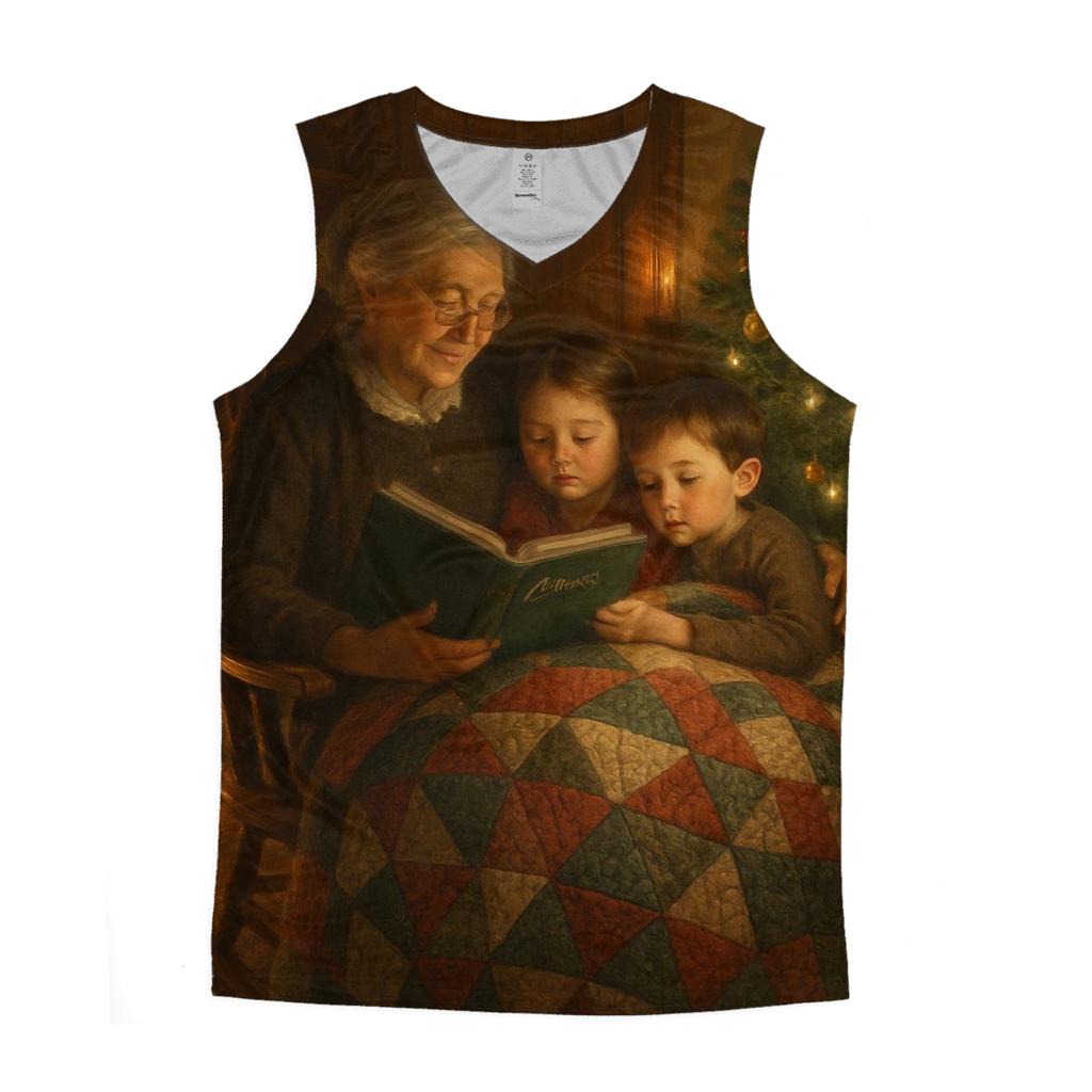 Grandmas Quilt And Story By The Tree personalized athletic tanks