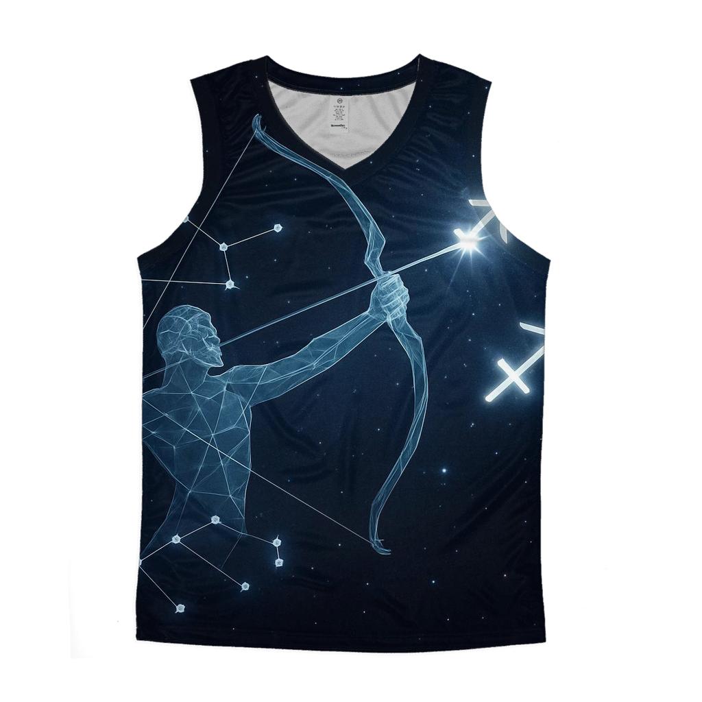 Sagittarius Cosmic Archer Trajectory cotton sleeveless tops