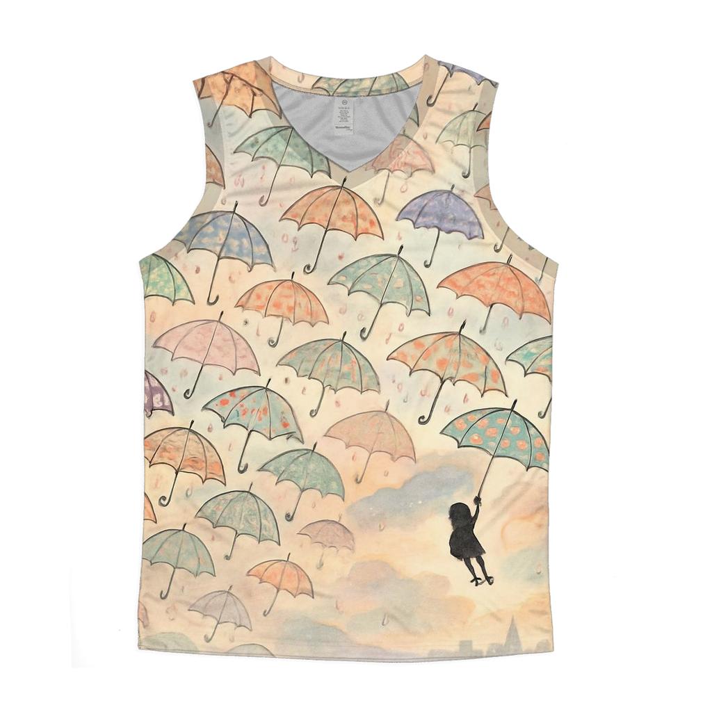 Umbrella Parade In The Sky trendy fitted tank tops