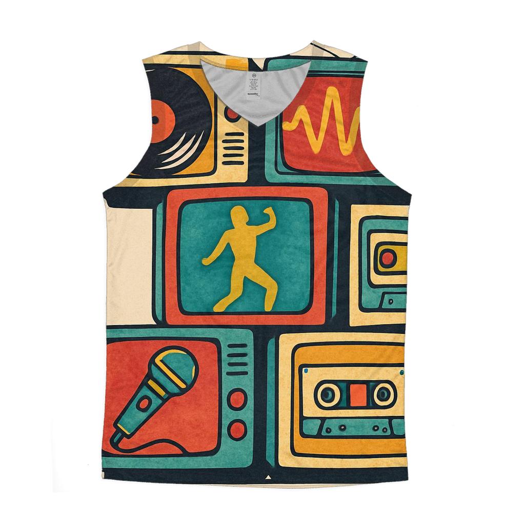 Retro TV Music Marathon personalized athletic tanks