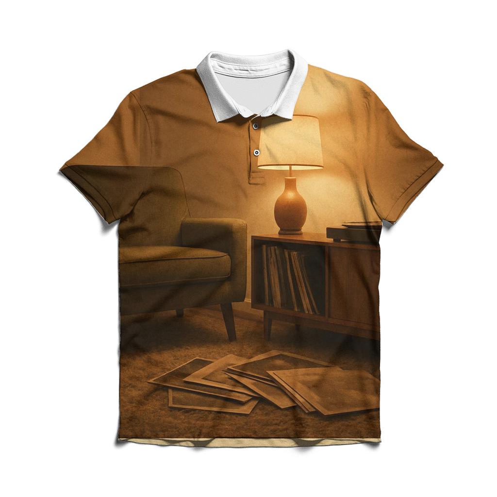 Rustic Vinyl Listening Lounge personalized polo shirts