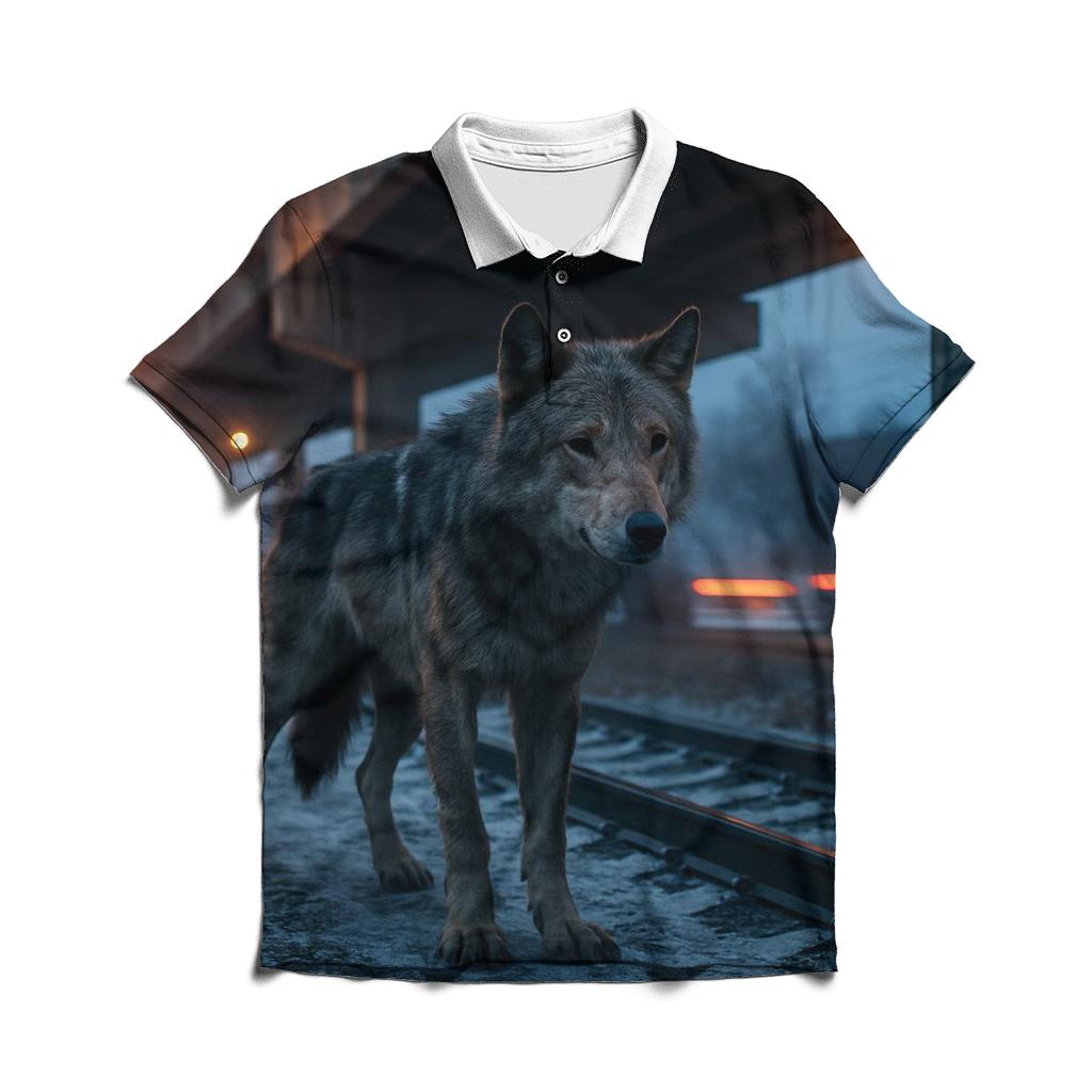 Urban Overpass Lone Wolf stylish collar polo tees