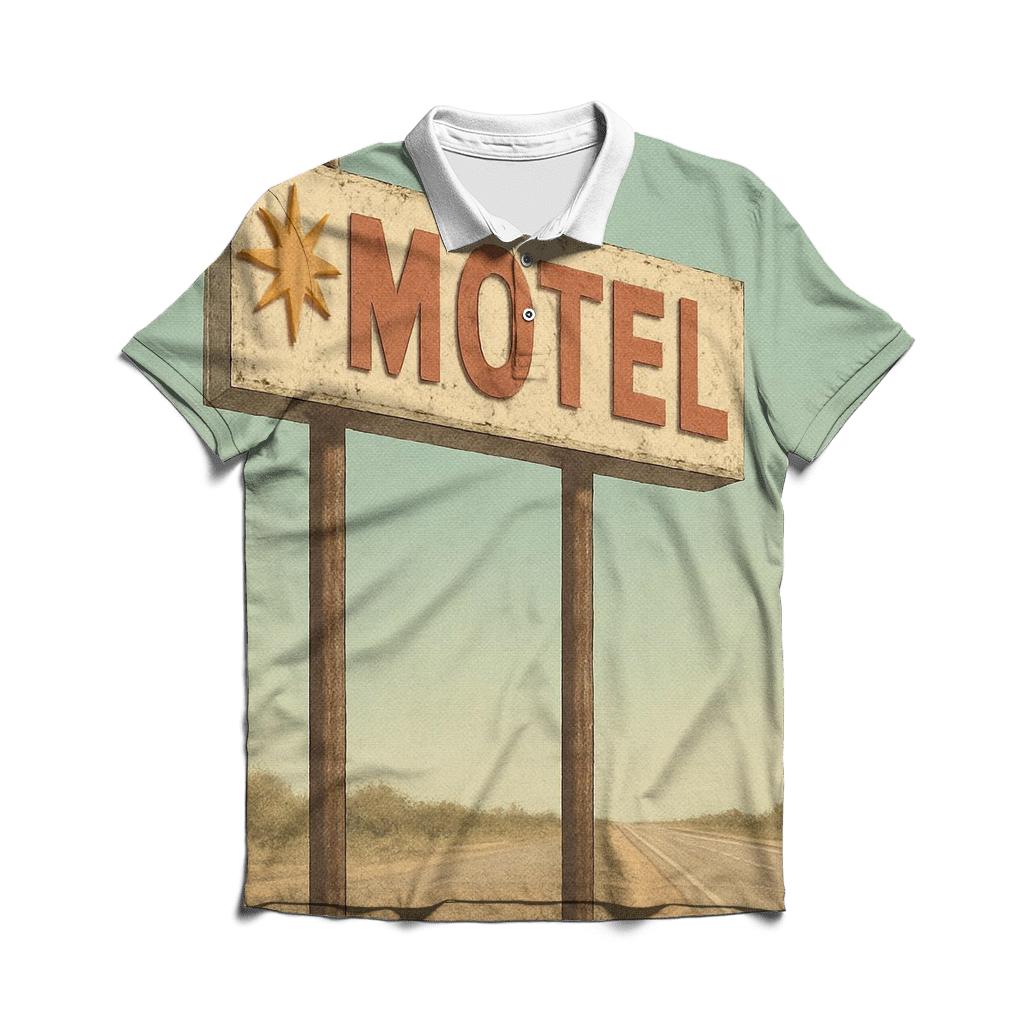 Retro Motel Roadside Marquee personalized polo shirts