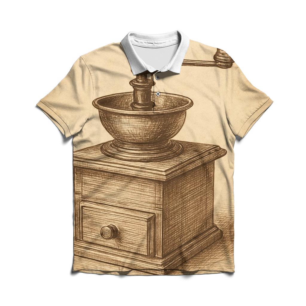 Sepia Mill Sketch casual sports polo shirts