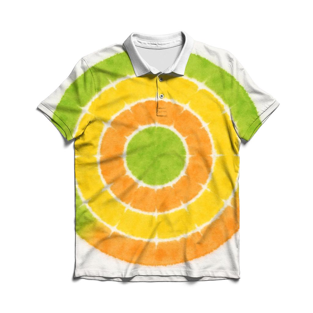 Citrus Bullseye Burst custom polo shirts
