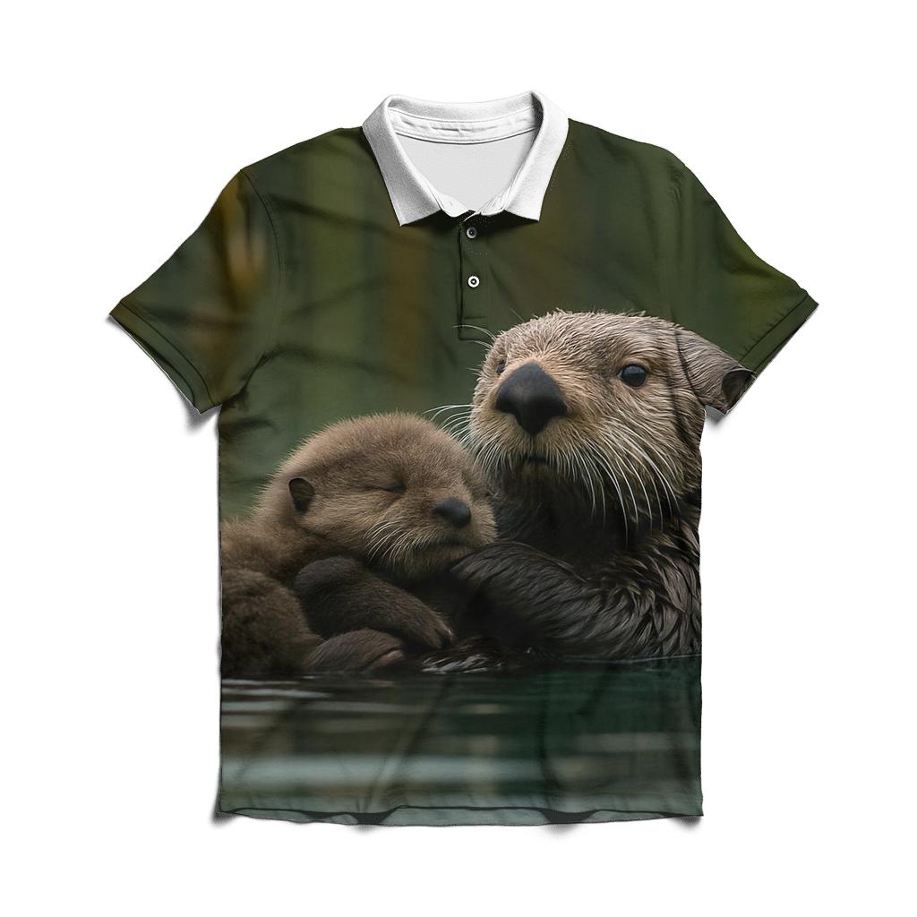 Kelp Forest Sea Otter Cradle classic pique polos