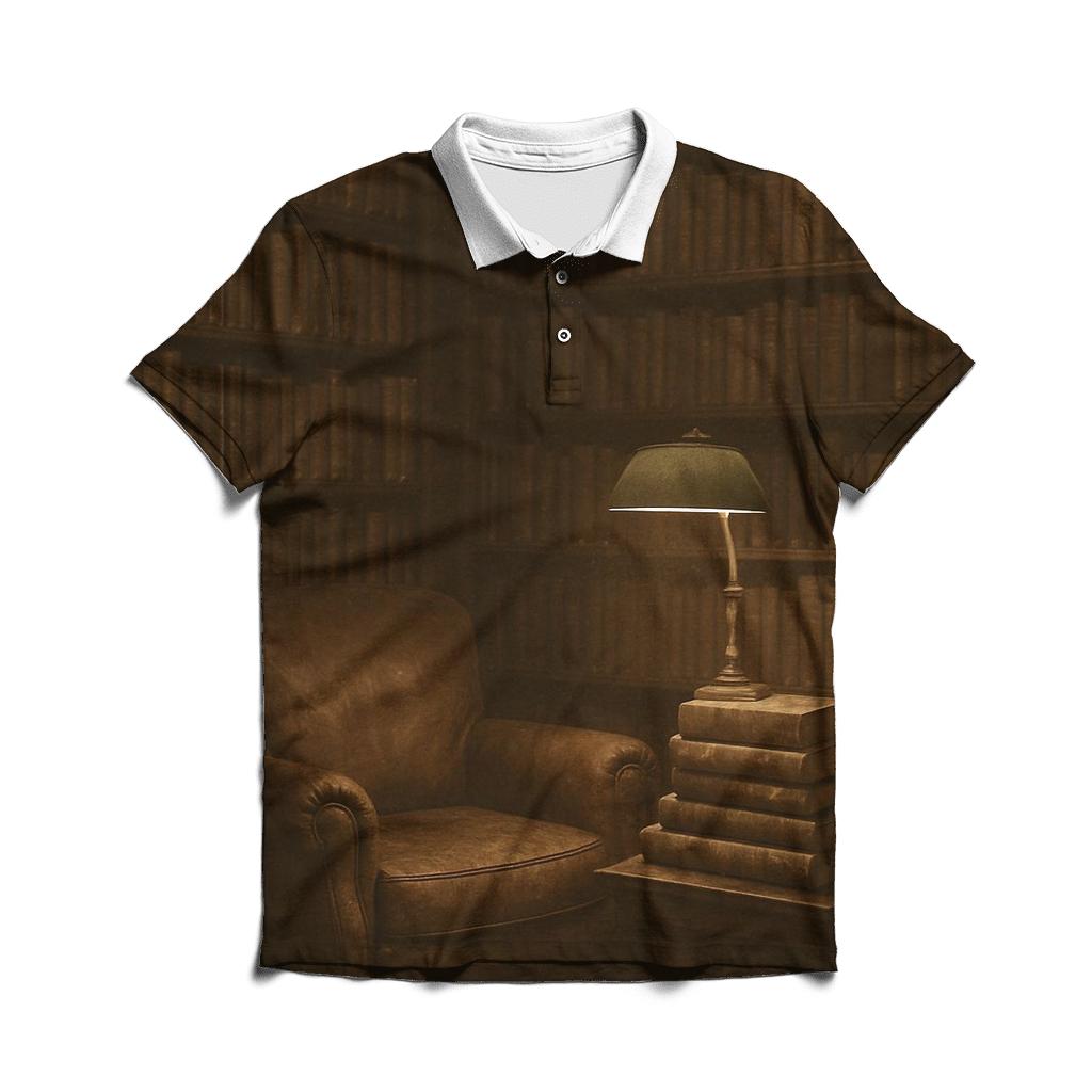 Vintage Library Reading Nook stylish collar polo tees